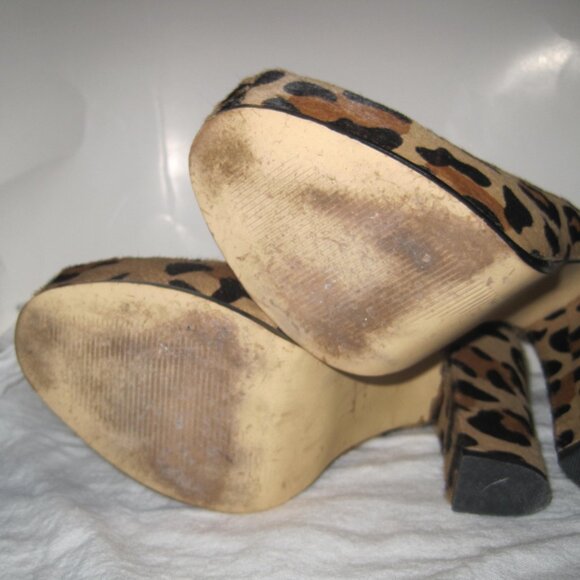 Steve Madden Women's Sarrina Leopard Print Platform Chunky Pumps - 6M US - Picture 3 of 10